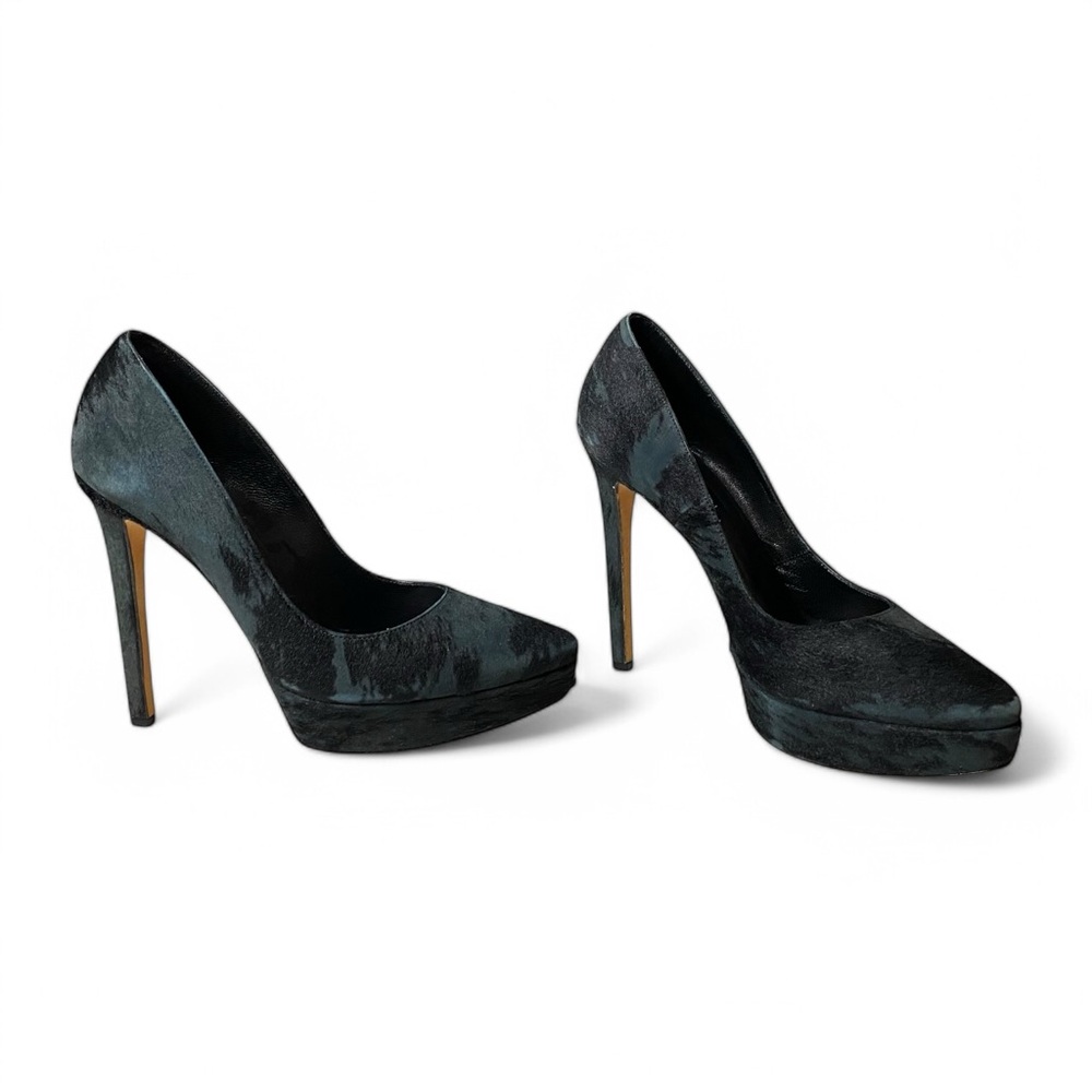 Tania Spinelli Black Calf Hair Platform Heels - Size EU 39 - Picture 5 of 7